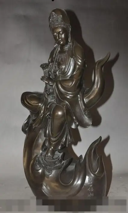 S05688 19"Chinese tibet buddhism fane bronze Liberty Kwan-Yin Bodhisattva buddha statue
S05688 19"Chinese tibet buddhism fane bronze Liberty Kwan-Yin Bodhisattva buddha statue
