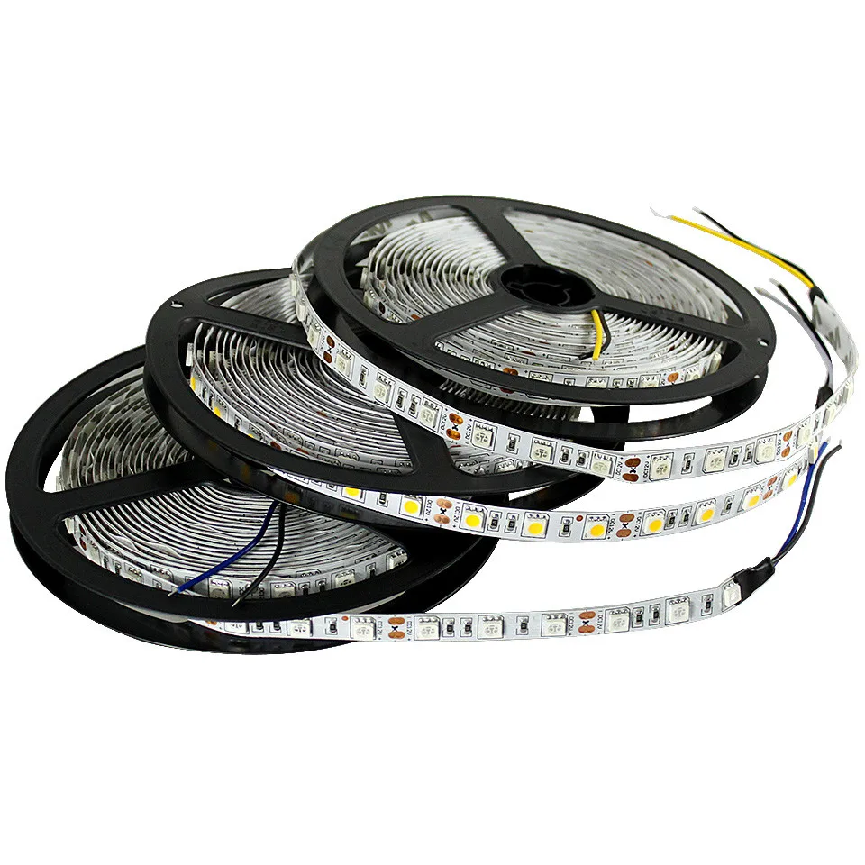 Flexible LED Strip Light 12V White/Warm/White/Red/Greed/Blue/Yellow/RGB 5m/lot
