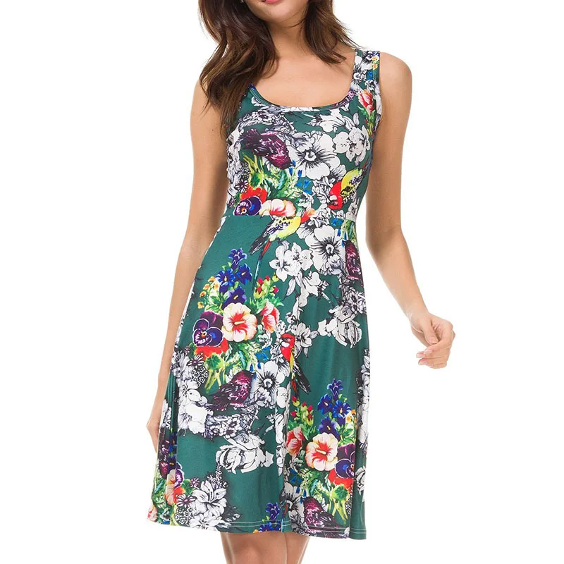 Beach Party Tank Dress Summer Women Retro Floral Print Sleeveless A-Line Dress Female Sexy Vintage Slim Mini Dress Vestidos 2019
Beach Party Tank Dress Summer Women Retro Floral Print Sleeveless A-Line Dress Female Sexy Vintage Slim Mini Dress Vestidos 2019