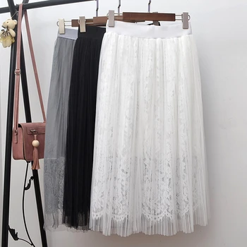 White Summer vintage skirts womens Elastic High Waist tulle mesh Skirt long Pleated tutu skirt women Saias midi faldas jupe
White Summer vintage skirts womens Elastic High Waist tulle mesh Skirt long Pleated tutu skirt women Saias midi faldas jupe