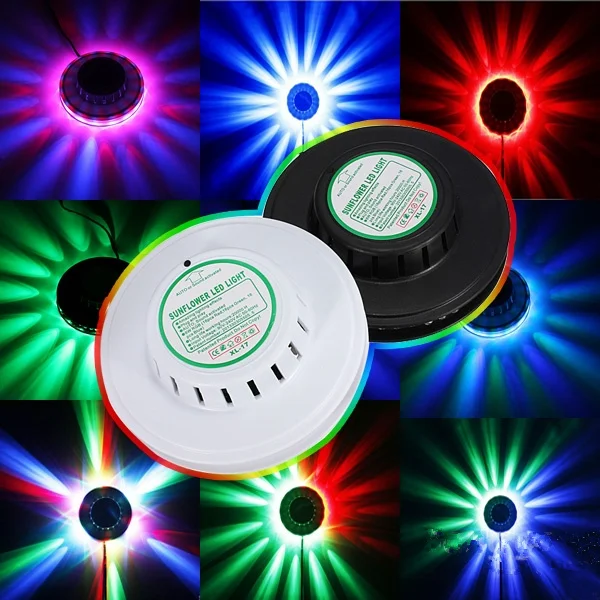 8W 110V/220V Micro Rotating RGB Light 48 LEDs Sunflower LED Stage with retail package Free Shipping | Лампы и освещение