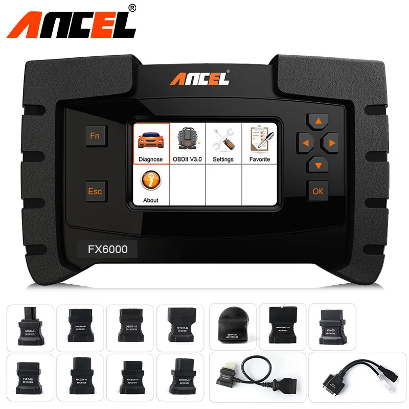 ANCEL FX6000 OBD2 Scanner Full System Automotive Code Reader OBDII ABS SRS DPF IMMO ECU Programming & Coding Diagnostic Tool
ANCEL FX6000 OBD2 Scanner Full System Automotive Code Reader OBDII ABS SRS DPF IMMO ECU Programming & Coding Diagnostic Tool