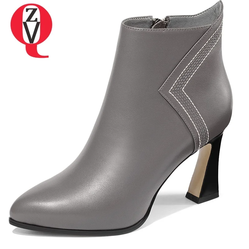 ZVQ women shoes 2019 new popular genuine leather pointed toe super high strange style platform zipper black and grey ankle boots
ZVQ women shoes 2019 new popular genuine leather pointed toe super high strange style platform zipper black and grey ankle boots