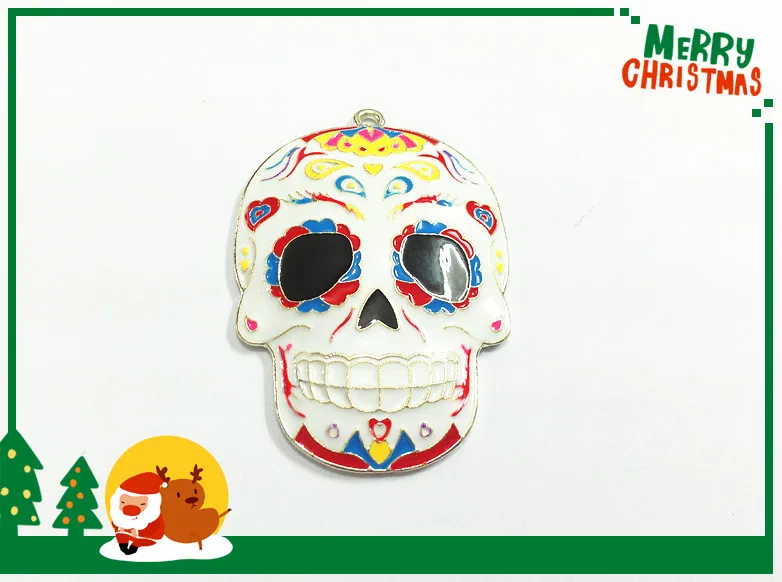 Newest ! 55mm*41mm 10pcs/lot Colorful Enamel Ghost Skull Head Pendants For Halloween Necklace Making
Newest ! 55mm*41mm 10pcs/lot Colorful Enamel Ghost Skull Head Pendants For Halloween Necklace Making