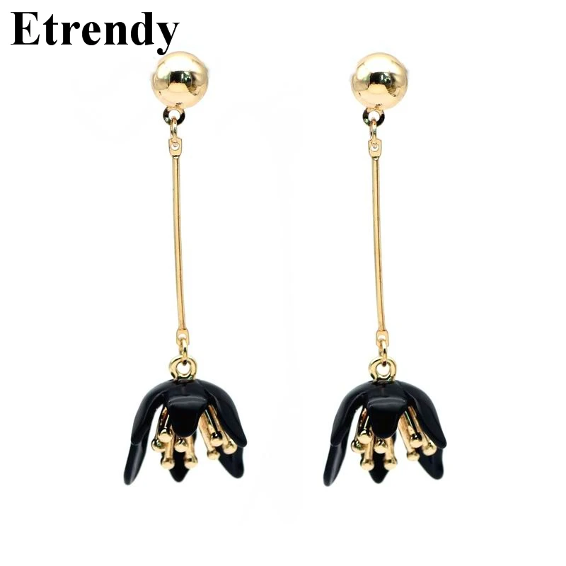 New Elegant Black White Flower Long Earrings For Women 2017 Simple Fashion Jewelry Cute Gift Wholesale
New Elegant Black White Flower Long Earrings For Women 2017 Simple Fashion Jewelry Cute Gift Wholesale