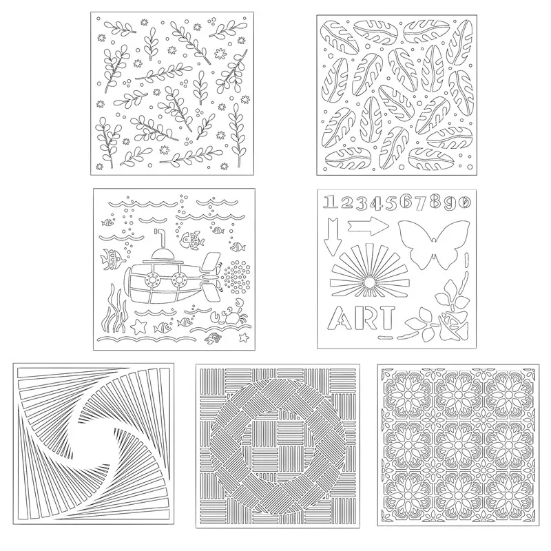 Geometric Pattern Plant Leaves Plastics Stencils for Scrapbooking Album Paper Card Making DIY Craft Templates 6x6 inch New 2019
Geometric Pattern Plant Leaves Plastics Stencils for Scrapbooking Album Paper Card Making DIY Craft Templates 6x6 inch New 2019