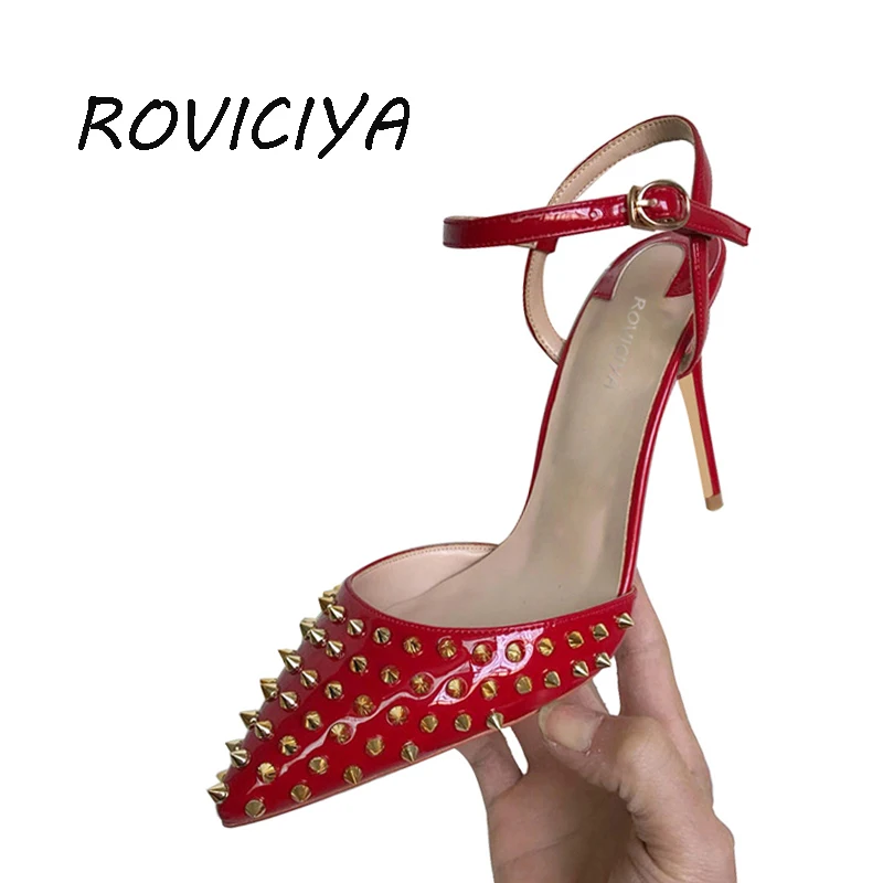 12cm High Heels Slingbacks Sexy Summer Shoes Pointed Toe Rivet Ankle Buckle Strap Ladies Wedding Party Shoes LX007 ROVICIYA
12cm High Heels Slingbacks Sexy Summer Shoes Pointed Toe Rivet Ankle Buckle Strap Ladies Wedding Party Shoes LX007 ROVICIYA