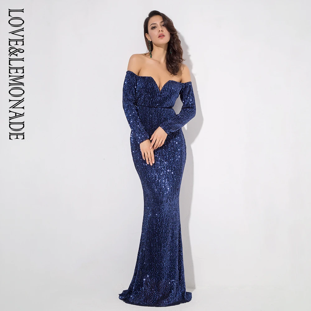 Love&Lemonade . Navy Deep V Collar Long Sleeve Elastic Sequin Material Long Dress LM1069
Love&Lemonade . Navy Deep V Collar Long Sleeve Elastic Sequin Material Long Dress LM1069