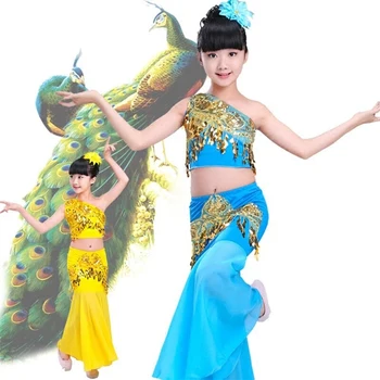 New Dai costume female child self-cultivation Thailand Xishuangbanna traditional Peacock fish tail skirt dance costume
New Dai costume female child self-cultivation Thailand Xishuangbanna traditional Peacock fish tail skirt dance costume