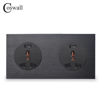 Coswall Aluminum Panel Double 13A Wall Outlet Universal Power Socket With Dual USB Fast Charging Port 171mm*86mm R12 Series
Coswall Aluminum Panel Double 13A Wall Outlet Universal Power Socket With Dual USB Fast Charging Port 171mm*86mm R12 Series