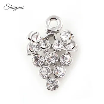 20*13mm Fashion Silver/Gold Color Crystal Grape Charms Pendant for Jewelry Making DIY Handmade Bracelet Necklace Craft
20*13mm Fashion Silver/Gold Color Crystal Grape Charms Pendant for Jewelry Making DIY Handmade Bracelet Necklace Craft