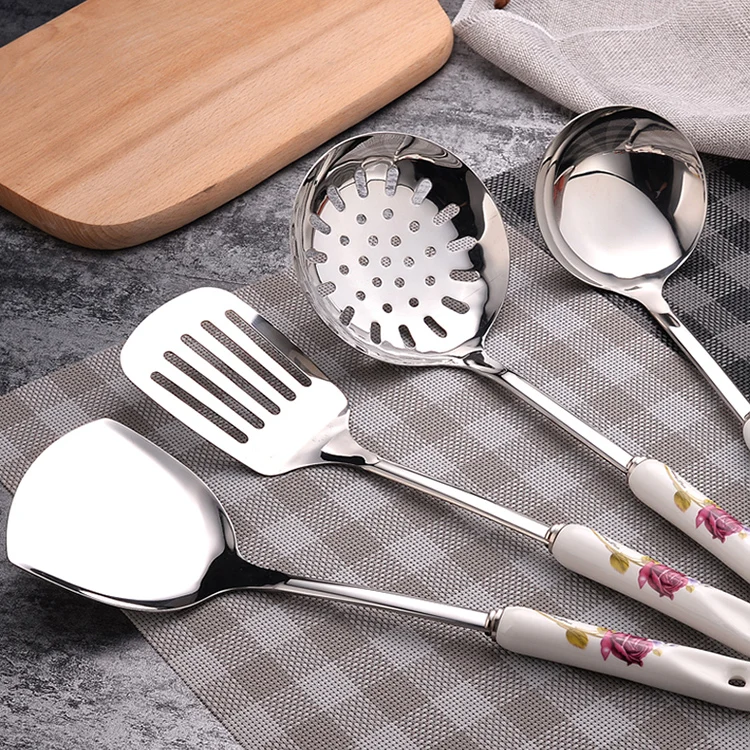 Cooking Tool Set 6pcs Ceramic Handles Stainless steel Kitchen Utensils set of cookers Stir-fry Shovels Spoons Strainer Spatula
Cooking Tool Set 6pcs Ceramic Handles Stainless steel Kitchen Utensils set of cookers Stir-fry Shovels Spoons Strainer Spatula