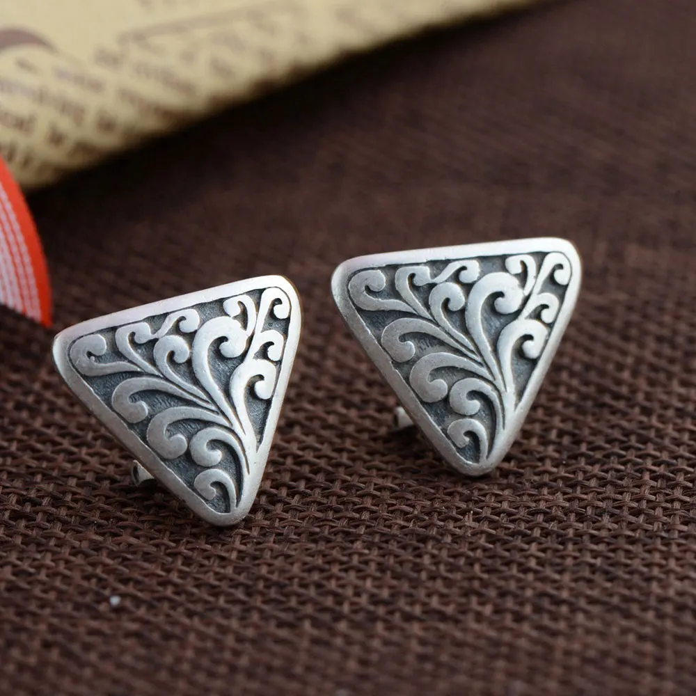 Fine 925 Silver Stud Earrings for Women Jewelry Vintage boucle d'oreille S925 Sterling Silver Pattern Triangle Earring
Fine 925 Silver Stud Earrings for Women Jewelry Vintage boucle d'oreille S925 Sterling Silver Pattern Triangle Earring