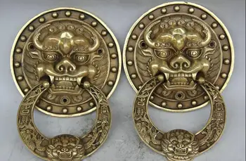 10" Chinese Fengshui Door Foo Fu Dog Guardion Lion Mask Brass Gate Knocker
10" Chinese Fengshui Door Foo Fu Dog Guardion Lion Mask Brass Gate Knocker