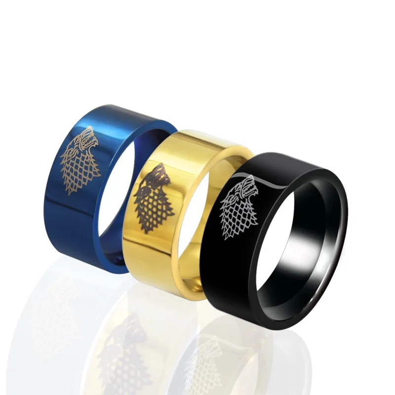 Game of Thrones Stainless Steel Stark Direwolf Ring Wolf Head High Quality Fashion Men Ring fan gift
Game of Thrones Stainless Steel Stark Direwolf Ring Wolf Head High Quality Fashion Men Ring fan gift