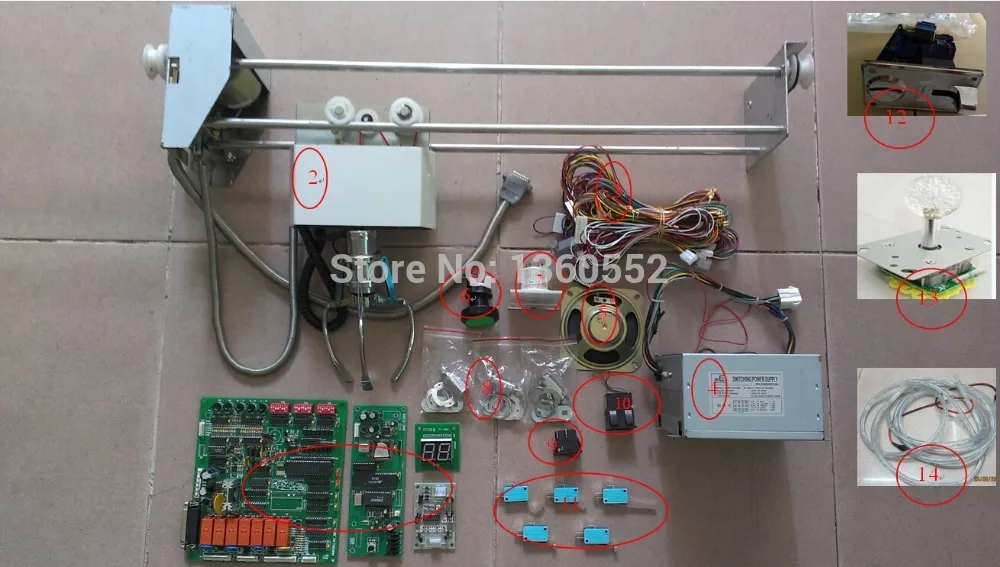 Toy Crane Machine kit with crane game PCB demo/control board, coin acceptor, buttons, harness. etc for gift arcade crane machine
Toy Crane Machine kit with crane game PCB demo/control board, coin acceptor, buttons, harness. etc for gift arcade crane machine