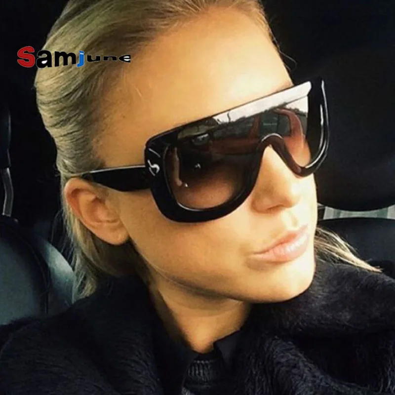 

Samjune Newest Women Sunglasses Square Glasses Vintage Big Frame Sun Glasses Acetate Gradient Unique Eyeglasses UV400