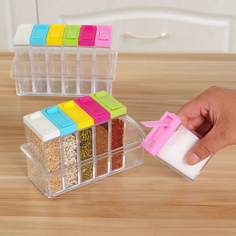 6Pcs/Set Spice Jar Seasoning Box Kitchen Spice Storage Bottle Jars Transparent PP Salt and Pepper Cumin Powder Box Tool
6Pcs/Set Spice Jar Seasoning Box Kitchen Spice Storage Bottle Jars Transparent PP Salt and Pepper Cumin Powder Box Tool