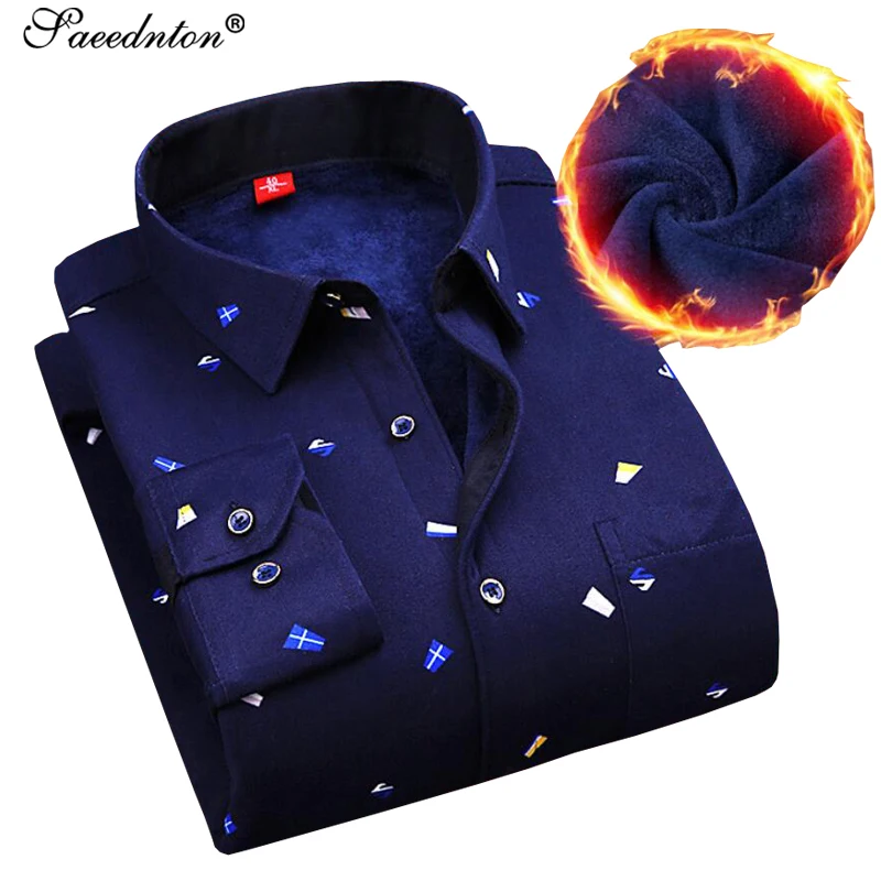 Mens Shirts Casual Slim Fit 2019 Autumn Winter Men's Fashion Cotton Long Sleeve Print Dress Shirt Homme Plus Velvet Warm Shirts
Mens Shirts Casual Slim Fit 2019 Autumn Winter Men's Fashion Cotton Long Sleeve Print Dress Shirt Homme Plus Velvet Warm Shirts