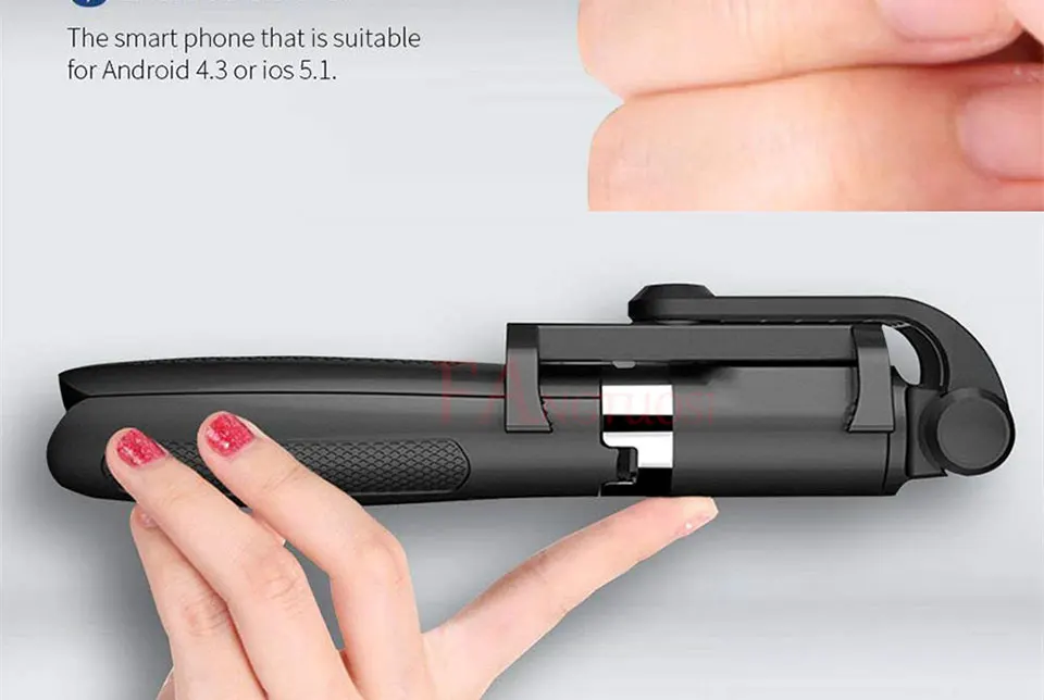 3 in 1 Wireless Bluetooth Selfie Stick For iPhone 8 X 7 6s Plus Foldable Handheld Monopod Shutter Remote Extendable Mini Tripod