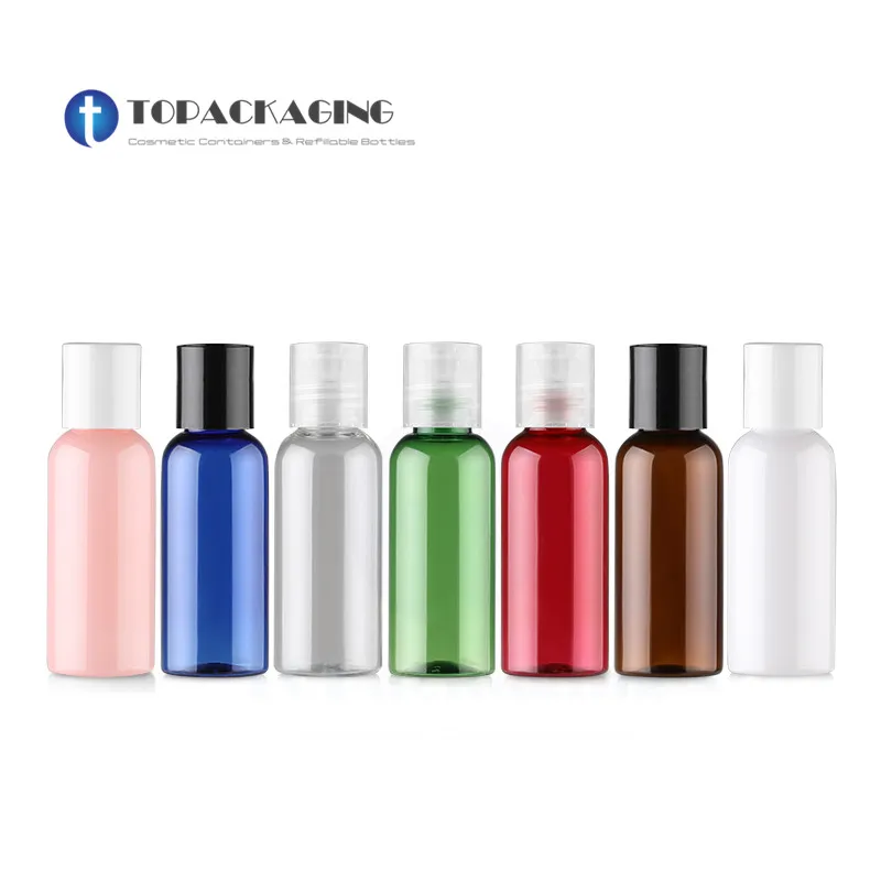 

50PCS*50ml Press Screw Cap Bottle Empty Plastic Cosmetic Container Small Sample Lotion Refillable Essential Oil Makeup Packing