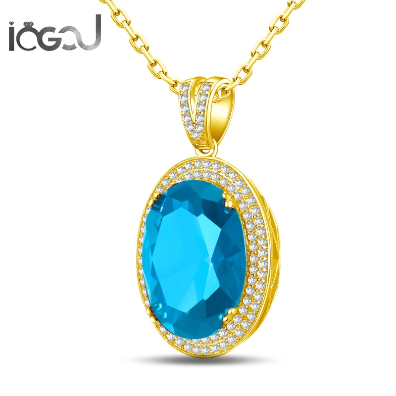 IOGOU 925 Sterling Silver Big Light Blue Yellow Gold Color Pendants for Necklace Oval Cut Sona Men Party Hip Hop Pendants Gifts
IOGOU 925 Sterling Silver Big Light Blue Yellow Gold Color Pendants for Necklace Oval Cut Sona Men Party Hip Hop Pendants Gifts