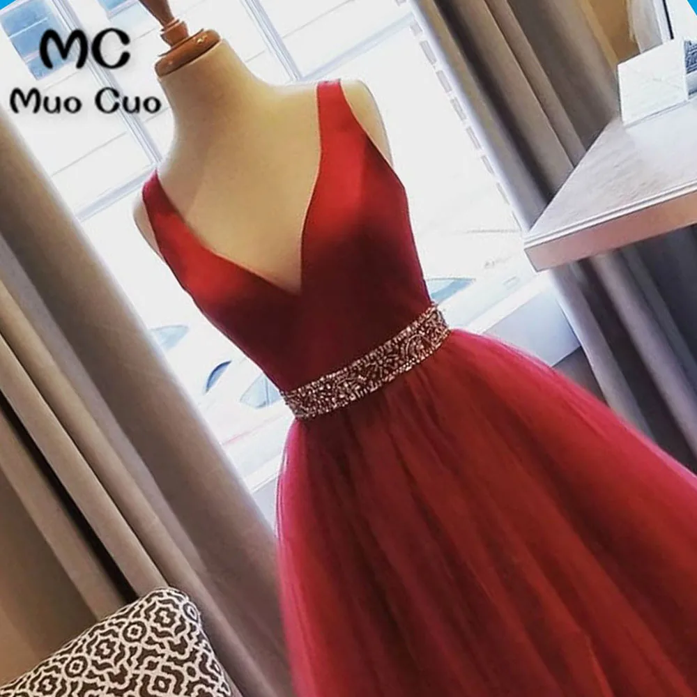 2018 New Burgundy Prom Dresses Long with Beaded Vestido Longo V-Neck vestido de festa Formal Evening Party Dress 100% Real
2018 New Burgundy Prom Dresses Long with Beaded Vestido Longo V-Neck vestido de festa Formal Evening Party Dress 100% Real