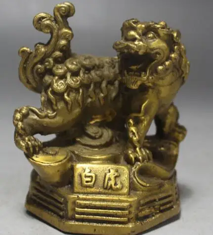 free shipping 9CM Chinese Fengshui Folk Bronze Zodiac Year Animal Tiger Statue Sculpture | Дом и сад