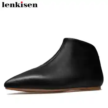 Lenkisen 2018 British concise style pointed toe full grain leather elastic band solid comfortable party big size women flats L31
Lenkisen 2018 British concise style pointed toe full grain leather elastic band solid comfortable party big size women flats L31