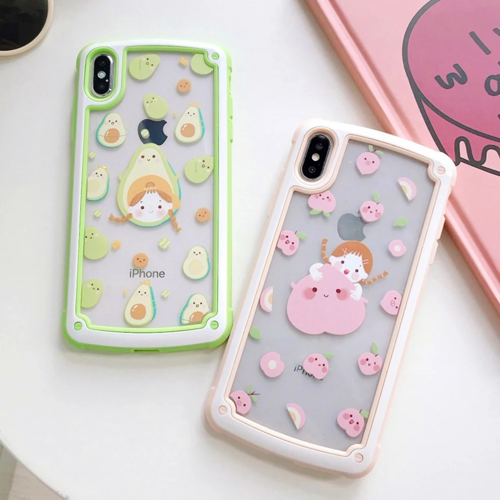 Cute Candy Color Peach Avocado Pattern Anti-fall Phone Case For iPhone 8 7 XS MAX 6S Plus XR 6 XR 6S X Transparent Acrylic Cover
Cute Candy Color Peach Avocado Pattern Anti-fall Phone Case For iPhone 8 7 XS MAX 6S Plus XR 6 XR 6S X Transparent Acrylic Cover
