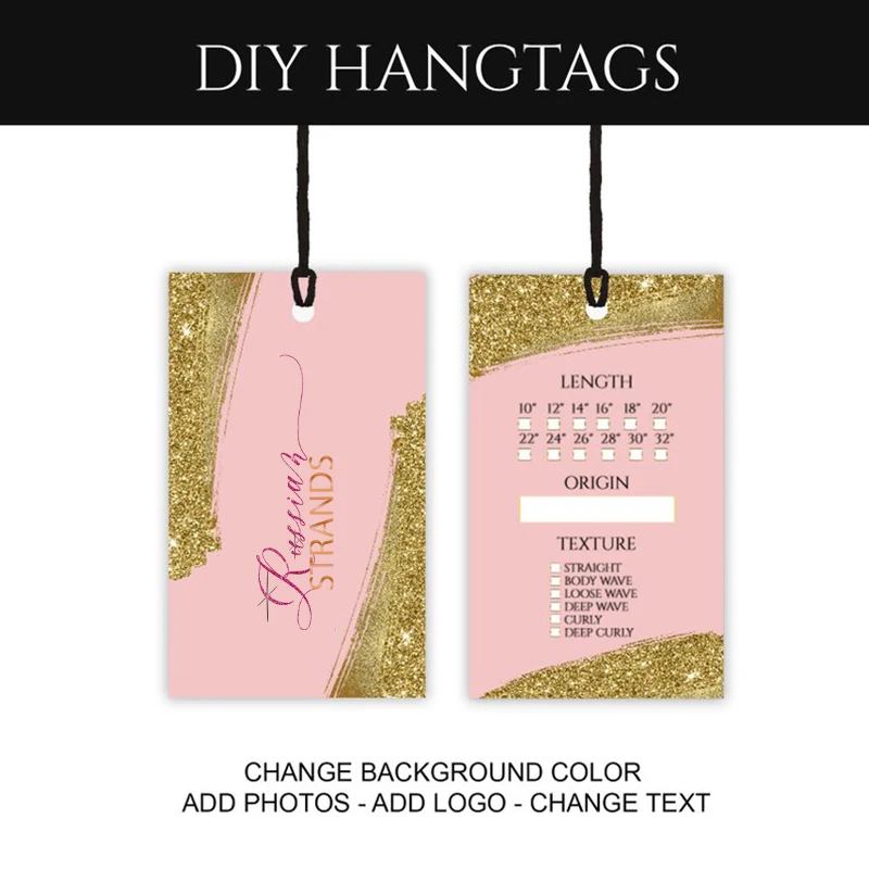 100pcs Custom Shop Name Virgin Hair Extension Brand Hang Tags,Customized Length Type of Human Hair Paper Hang Wing Tags
100pcs Custom Shop Name Virgin Hair Extension Brand Hang Tags,Customized Length Type of Human Hair Paper Hang Wing Tags