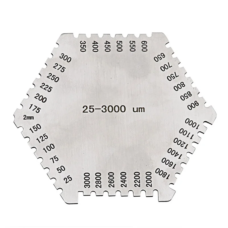 GTBL High precision hexagon stainless steel Wet film comb 25-3000um wet film thickness gauge
GTBL High precision hexagon stainless steel Wet film comb 25-3000um wet film thickness gauge