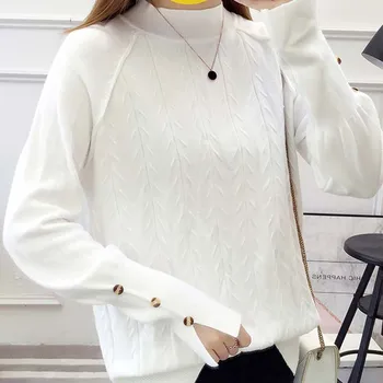 La MaxZa Autumn Thickened Sweater Cuffs Split Pure Colored Loose Sweater Sleeved Knitwear Female Half High Collar Tops 203005
La MaxZa Autumn Thickened Sweater Cuffs Split Pure Colored Loose Sweater Sleeved Knitwear Female Half High Collar Tops 203005