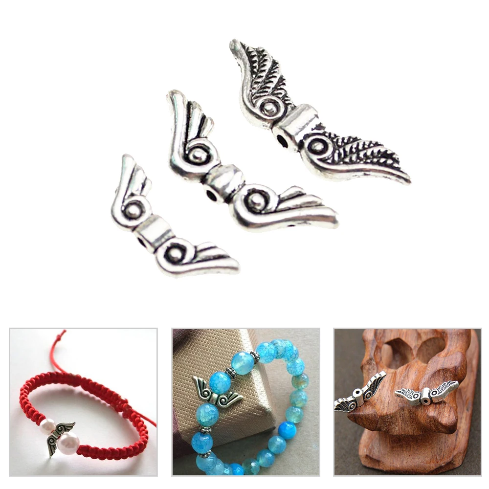 50PCs Vintage Silver Retro Bead Tone Angel Wings Charm Spacer Beads For Jewelry Making DIY Necklace Bracelets For Women 21x7mm
50PCs Vintage Silver Retro Bead Tone Angel Wings Charm Spacer Beads For Jewelry Making DIY Necklace Bracelets For Women 21x7mm
