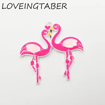 Newest 43mm*42mm 10pcs/lot All Enamel Lovers Flamingo Pendants For Chunky Necklace Jewelry Making
Newest 43mm*42mm 10pcs/lot All Enamel Lovers Flamingo Pendants For Chunky Necklace Jewelry Making