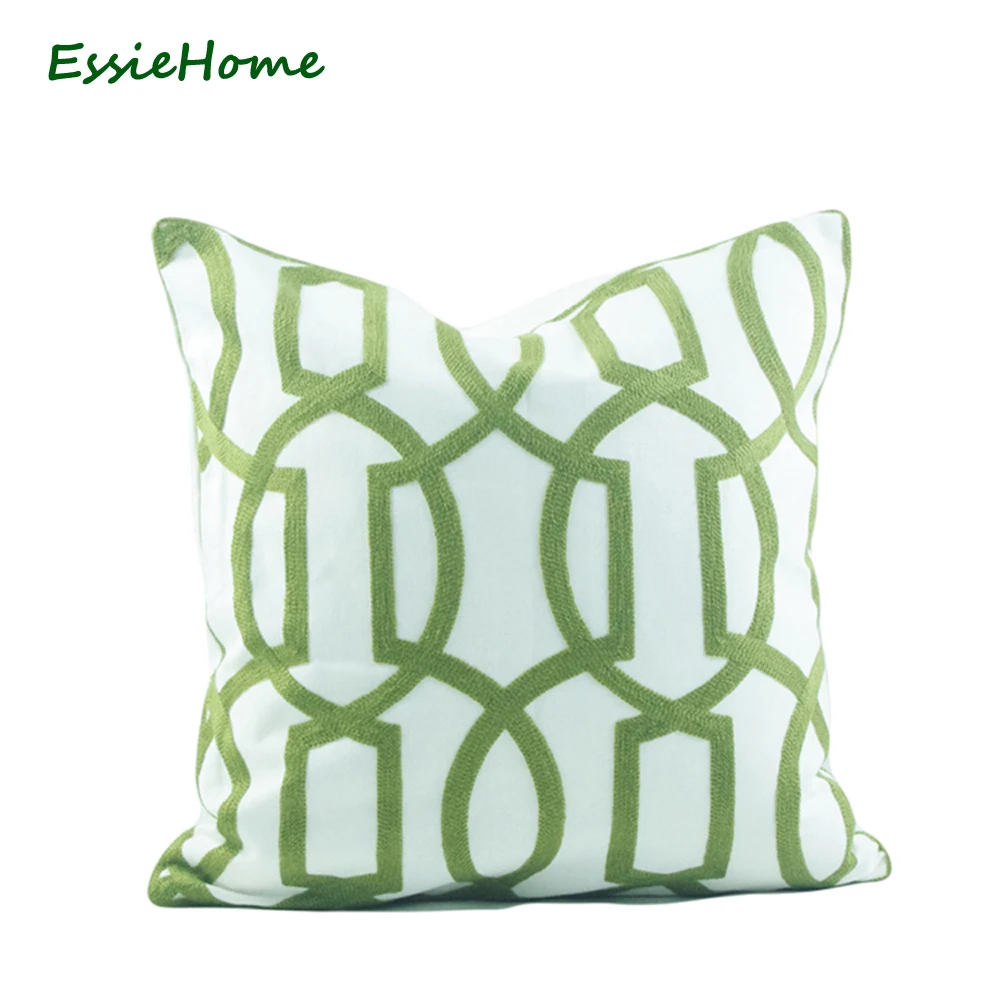 ESSIE HOME 18x18" Green Pillow Case Cushion Cover Crocheted Embroidery Classic Geometric Pattern Modern Throw
ESSIE HOME 18x18" Green Pillow Case Cushion Cover Crocheted Embroidery Classic Geometric Pattern Modern Throw