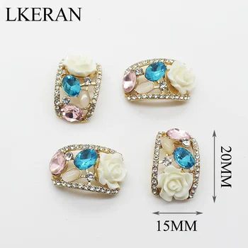 2 pcs Fashion 21*12mm metal Arch-shaped Diamond buttons Resin flower decoration button for Wedding decoration Accessories
2 pcs Fashion 21*12mm metal Arch-shaped Diamond buttons Resin flower decoration button for Wedding decoration Accessories