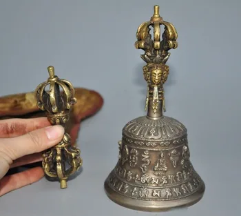 wedding decoration 6"Tibet Temple silk bronze silver Buddha bell Ghanta Phurpa Vajra Dorje Faqi Set
wedding decoration 6"Tibet Temple silk bronze silver Buddha bell Ghanta Phurpa Vajra Dorje Faqi Set