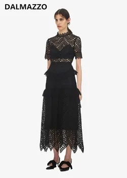 High Quality Women Vintage Black Lace Patchwork Party Dress 2019 Summer High-end Design SP Brand Short Sleeve Runway Long Dress
High Quality Women Vintage Black Lace Patchwork Party Dress 2019 Summer High-end Design SP Brand Short Sleeve Runway Long Dress