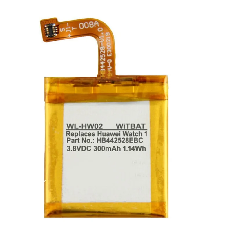 Battery for HUAWEI Watch 1 Watch1 Li Polymer Rechargeable Bateria Replacement HB442528EBC 1ICP5/25/28 3.8V 300mAh
Battery for HUAWEI Watch 1 Watch1 Li Polymer Rechargeable Bateria Replacement HB442528EBC 1ICP5/25/28 3.8V 300mAh