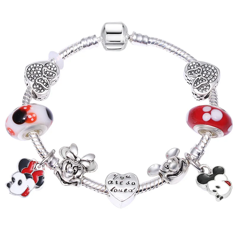 BAOPON Dropshipping Cute Mickey Charm Bracelets with Cartoon Beads Fne Bracelet for Women Girl Children Jewelry Gift
BAOPON Dropshipping Cute Mickey Charm Bracelets with Cartoon Beads Fne Bracelet for Women Girl Children Jewelry Gift