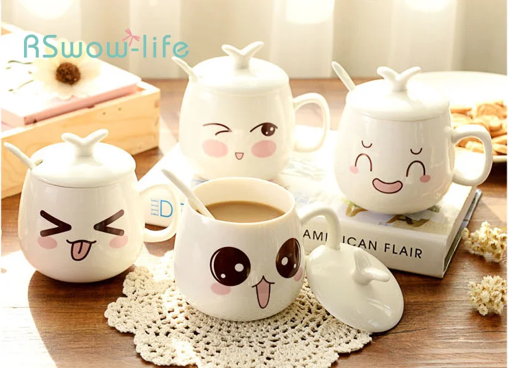 Ceramic Mug Creative Cover Spoon Coffee Milk Cup Cute Expression Ceramic Cup Family Kitchen Supplies
Ceramic Mug Creative Cover Spoon Coffee Milk Cup Cute Expression Ceramic Cup Family Kitchen Supplies