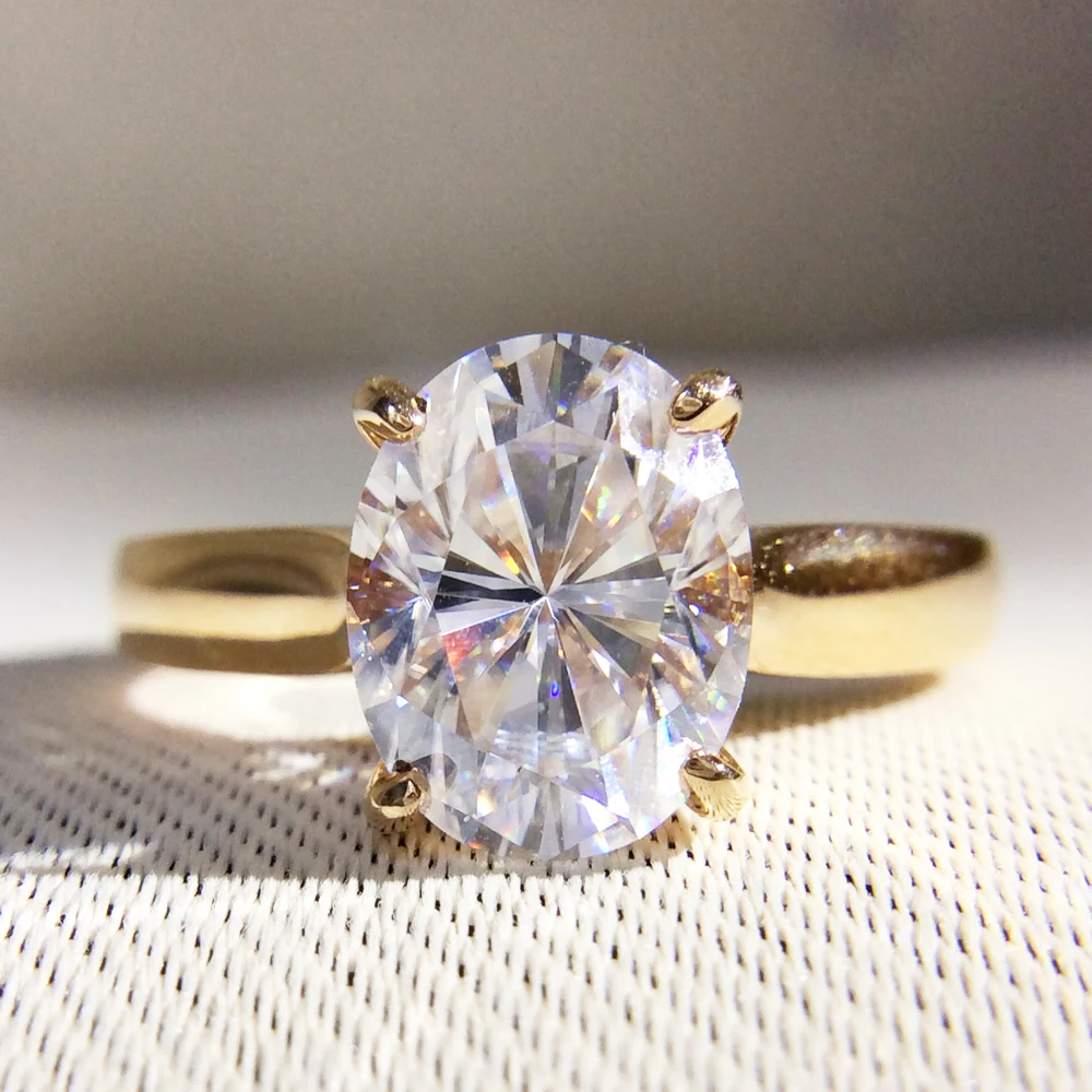 Великолепное овальное кольцо Moissanite 1 карат ct DF Color Lab Grown с бриллиантом для