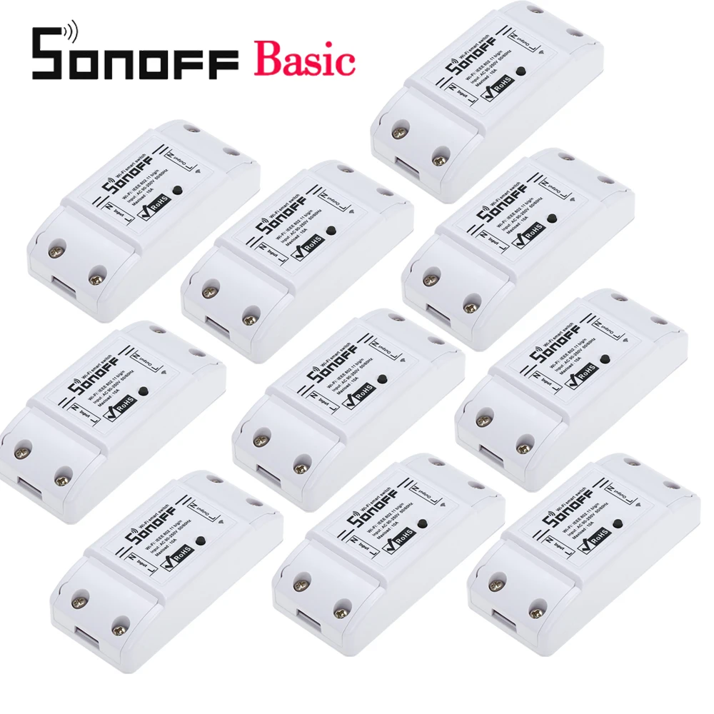 

2/3/4/5/6/8/10pcs Sonoff Basic WiFi Switch Timer 10A/2200W Wireless Remote Switch Smart Automation Module for Alexa Google Home
