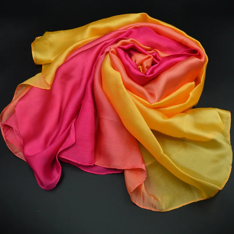 190*105cm Women Scarves Real Silk Long Scarf Stoles Bandana Gradient Color Shawl Wrap Soft Foulard Beach Sunscreen Pashmina
190*105cm Women Scarves Real Silk Long Scarf Stoles Bandana Gradient Color Shawl Wrap Soft Foulard Beach Sunscreen Pashmina