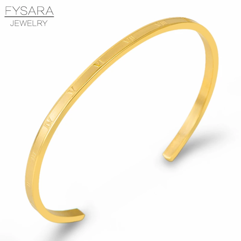 FYSARA Stainless Steel Roman Numeral Cuff Bracelet Women Jewelry Accessories High Polish Thin Bracelets Arm Pulseiras Wholesale
FYSARA Stainless Steel Roman Numeral Cuff Bracelet Women Jewelry Accessories High Polish Thin Bracelets Arm Pulseiras Wholesale