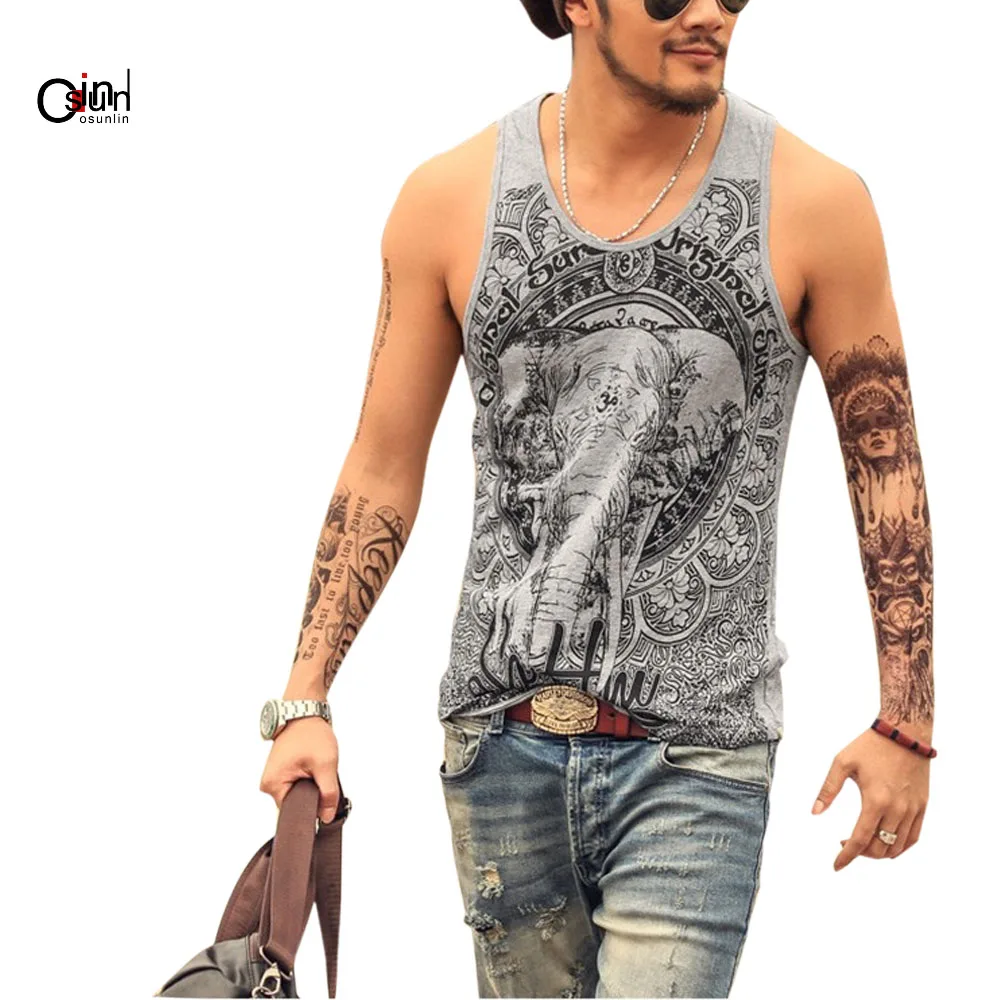 Osunlin Summer 2019 Men's Casual Solid Color Basic Camisetas Animal Sport Sleeveless Vest Elephant Print Loose Tank Top
Osunlin Summer 2019 Men's Casual Solid Color Basic Camisetas Animal Sport Sleeveless Vest Elephant Print Loose Tank Top