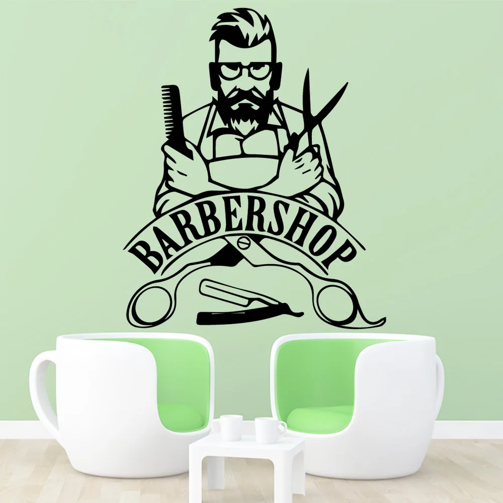 Fun Barber shop wall sticker for men's hair design Decal Removable Mural Poster For shop window Decals
Fun Barber shop wall sticker for men's hair design Decal Removable Mural Poster For shop window Decals