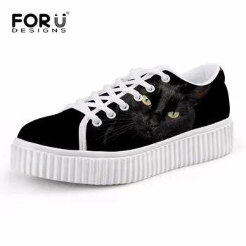 FORUDESIGNS Fashion Women Platform Shoes 3D Animal Black Cat Flat Shoes For Ladies Teens Girl Casual Autumn Autumn Lace-up Flats
FORUDESIGNS Fashion Women Platform Shoes 3D Animal Black Cat Flat Shoes For Ladies Teens Girl Casual Autumn Autumn Lace-up Flats