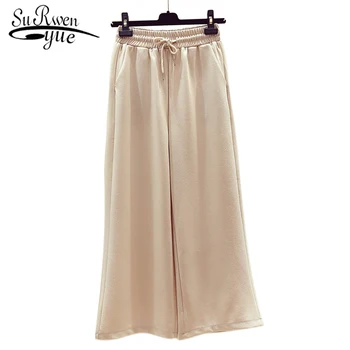 high waist pants trousers women 2019 new wild elastic tie wide leg pants female solid color straight nine pants 2771 50
high waist pants trousers women 2019 new wild elastic tie wide leg pants female solid color straight nine pants 2771 50